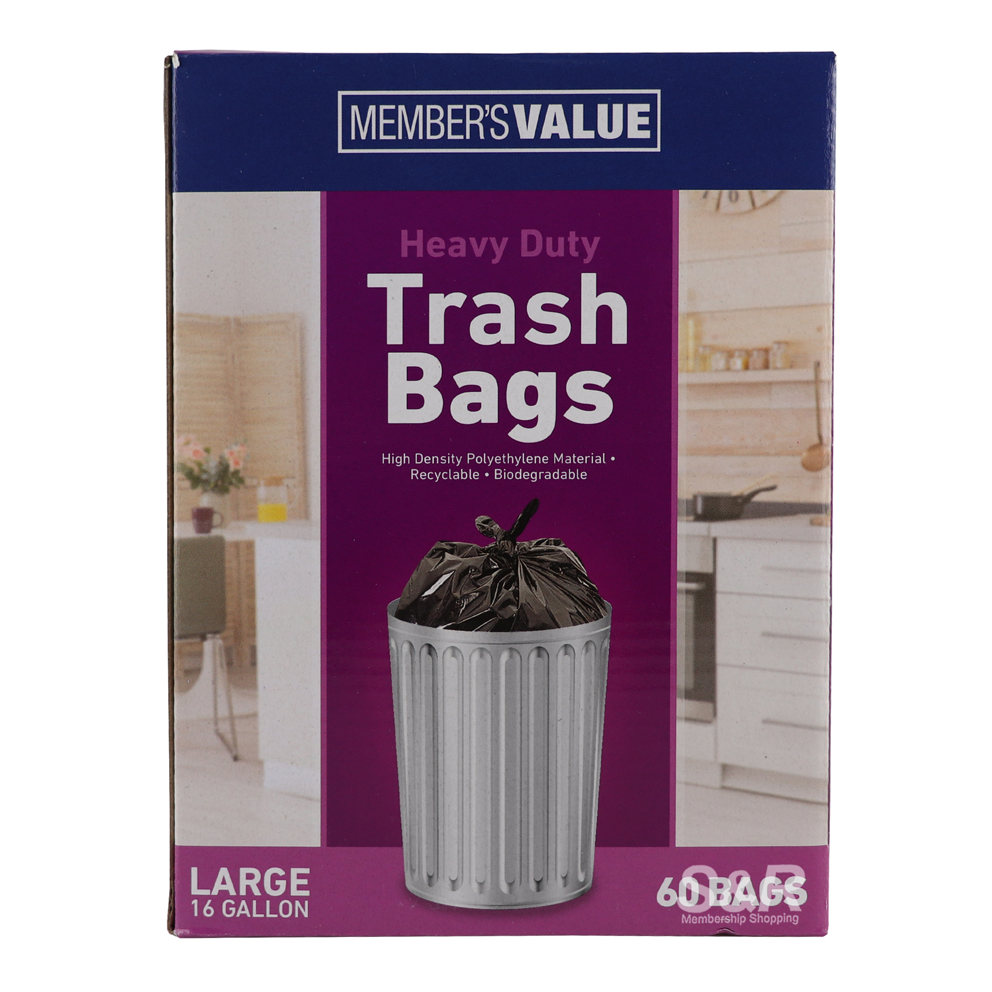 Member's Value Trash Bag Black Large 60pcs Member's Value Trash Bag Black Large 60pcs